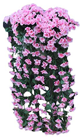Künstlich Hängende Blumen Sannysis Violette Blumen-Wand-Glyzinien-Korb-hängende Girlande-Rebe blüht Gefälschte Silk Orchidee Bunte Kunstblumen Rosa