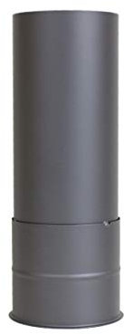 LANZZAS Mandrin mural pour tuyau de poêle avec tube de 250 mm, pour le diamètre, DN Ø 120 mm, couleur : gris fonte - D'autres tuyaux de notre gamme sont disponibles ici