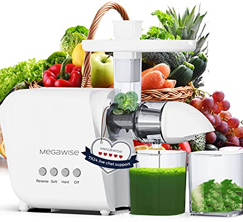 MEGAWISE Slow Masticating Juicer, 2-Speed Cold Press Juicer, 9-Segment