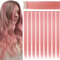 MQY COLOR Colors Multi-Colors Clip on in Haarverlängerungen Haarteile Farbige Party Highlights DIY Haarschmuck Extensions 21 Zoll langes Haar für Mädchen Frauen (rosa rauchen)
