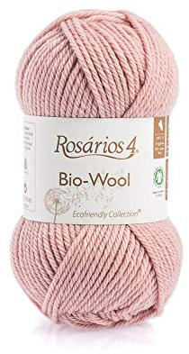 Rosários 4 Bio-Wolle, 100 % Bio-Wolle, Stricken/Häkeln, Kammgarn, Aran-Garn, 50 g, 72 m, GOTS-zertifiziertes Garn (30 Rosa)