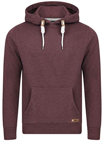 riverso Herren Kapuzenpullover RIVLuca Hoodie Sweatshirt Pullover Kapuze Kängurutaschen Regular Fit Einfarbig Baumwolle Rot 3XL, Größe:3XL, Farbe:Dark Red (15400)