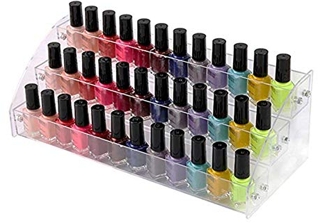 Acrylic Nail Polish Organizer 3 Tier löschen Nagellack Halter Essential Oils Organizer Regale Display Rack Ständer,Nagellack Lippenstift Organisieren Standplatz-Halter, Transparent Veranstalter