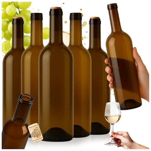 SUPERBUTELKI.PL Lot de bouteilles de 750 ml, bouteilles en verre vides à remplir, bouteilles décoratives, verre élégant et moderne, bouteilles en verre de qualité supérieure