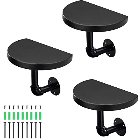 Navaris Wandregal Regal aus Holz und Metall - 3er Set Schweberegal Hängeregal - Ablage für Bilderrahmen Deko Bücher Blumentopf - einfache Montage