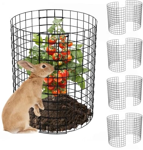 Pflanzenschutz vor Tieren, 35.6 cm Durchmesserx35.6 cm Höhe, Metall-Pflanzenkäfige, um Tiere draußen zu halten, Gartenschutz vor Kaninchen, Hühnern, Enten, Gemüse, 5 Stück