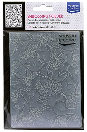 Vaessen Creative Prägefolder, Weinreben, 14,6 x 10,8 x 0,5 cm, 1 Stück, für Geburtstagskarten, Geburtskarten, Weihnachtskarten und Papierbasteleien