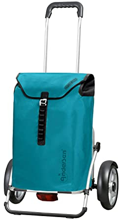 ANDERSEN Einkaufstrolley - Royal Shopper Plus Ortlieb Petrol 49 L Handwagen, wasserdicht, wetterfest, Aluminium, klappbar, Kugellagerad