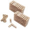 CUWELT 250pcs Mini Wooden Pegs, 3.5CM Mini Wooden Clips Natural, Wood Clothespins with 30m Jute Twine String for Decorative Photo Paper Wall DIY, Small Clothes Pegs for Arts & Crafts Wedding Party