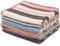 Olivia Rocco Lot de 6 serviettes à rayures 100 % coton colorées absorbantes et à séchage rapide pour les vacances, la salle de sport, la plage (6 draps de bain)
