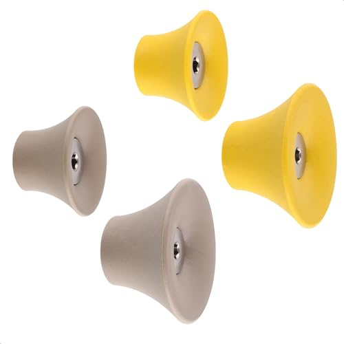 WAGNER - hooks4home - Design-Wandhaken TULIP 4tlg. Set - Ø 40 x 25 mm & Ø 50 x 30 mm, Kunststoff & Stahl galvanisiert, taupe/gelb - 17032024