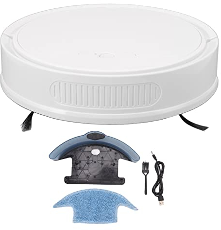 Fockety Robot Vacuum, 2000Pa Strong Suction Quiet Slim Robotic Vacuum Cleaner with APP Control & 80 Mins Runtime, Smart 2 in 1 Vacuum and Mop, Ideal for Pet Hair, Carpet, Hard Floor (White)