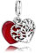 Charm Cuore Rosso incisione Fiore Rosa Amore Albero della Vita Pendente in argento 925 - Les Folies per Pandora