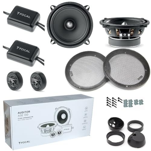 KIT Set FÜR Focal Auditor ASE-130 ASE130 1 2-Wege-Kit 5 13 cm, 50 Watt RMS 100 Watt Max, mit 2 Tieftönern 2 Hochtönern 2 Frequenzweichen, Auto, 4 Ohm, SPL, paarweise + kostenlose Gitter und Zubehör