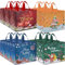 AhfuLife 12 Stück Geschenktüten Weihnachten Extra Groß, 40 * 36 * 15CM, Non Woven Weihnachtstaschen Weihnachtstüten mit Griffen, Wiederverwendbare Weihnachtsgeschenktüten, Weihnachts Geschenktüten
