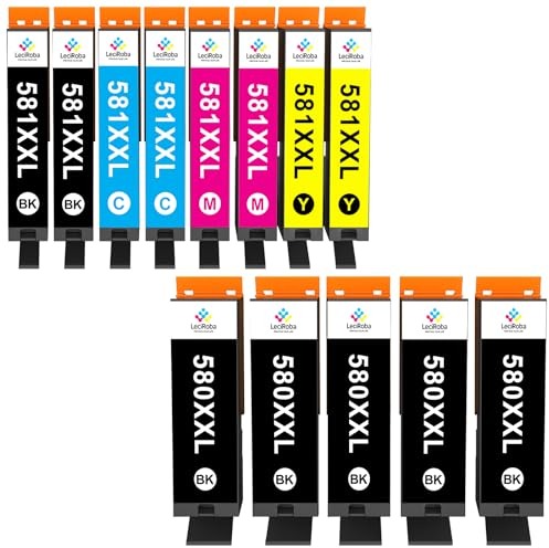 LeciRoba 580XXL 581 XXL druckerpatronen für Canon 580 581 PGI-580 XXL CLI-581XXL für Canon TR7500 TR8500 TS6100 TS6200 TS6300 TS700 TS8200 TS8350 TS9150 (13-Pack)