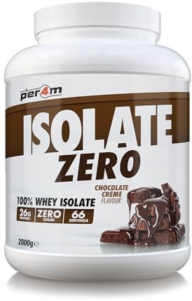 Per4m Isolate Zero, hochreines Proteinisolat, maximaler Proteingehalt bei minimalem Fett & Zucker, laktosereduziert & gut verträglich, für Kraft & Schnelligkeit täglich – Schokolade-Creme – 2kg