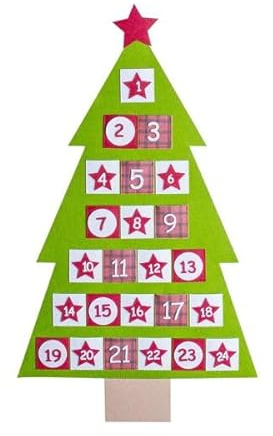 Large Felt Christmas Tree Advent Calendar With Seeds; Flowers, Veg, Herbs or Mixed! (Mixed Seed Sachets)