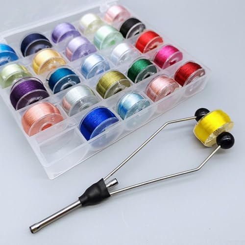 DAZZLEEX 1 scatola di filo per legare le mosche, 25 rotoli di colori misti, materiali per la costruzione di mosche, colori vivaci, filo per la realizzazione di esche da pesca