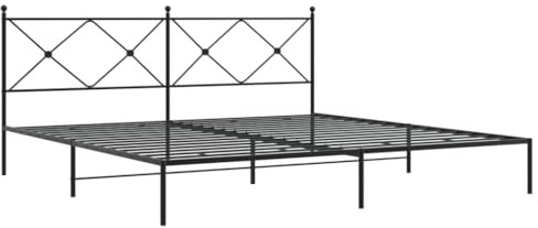 vidaXL Bettgestell mit Kopfteil Metall Schwarz 200x200 cm