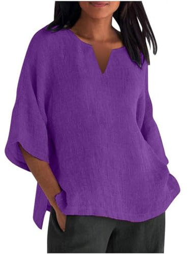 Uwdiohq Lightning Deals of Today Bluse Donna Eleganti Bianche Maglia Manica Corta Donna Arancione Top Donna Elegante Corto Camicia Cotone Donna Estiva Magliette Donna Manica Corta Offerte