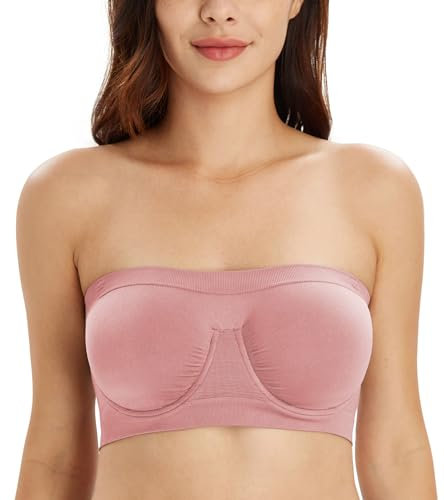 DotVol Soutien-Gorge pour Femme Bandeau à Armatures sans Couture Rosa XL