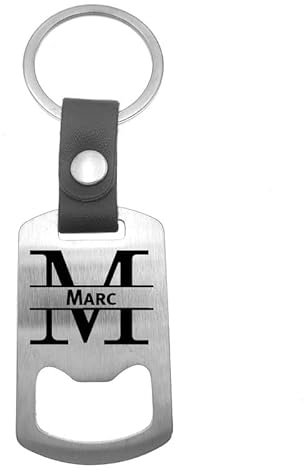 Porte-clés de luxe en acier inoxydable - Cuir - Marc, silverl, taille unique