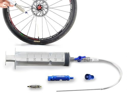 SHREDR. Dr. Kingpin Tubeless Injector Set | Komplettes Set inkl. Tubeless-Spritze, Ventilkern Werkzeug und Ventil-Adapter | 60ml Füllmenge | Für einfachen und sauberen Tubeless Service.