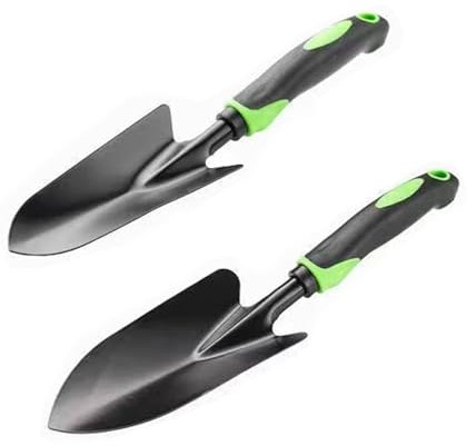 Pala de jardín para plantar y trasplantar, juego de pala de jardín pequeño, paleta de flores, pala de mano para jardín, macetas, jardineras de balcón, parterres (color: negro y verde)
