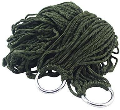 BESPORTBLE Strand Nylon Rope Hammock Portable Camping Outdoor Leisure Bed Sleeping Swing Hammock for Beach Lounger Random Color