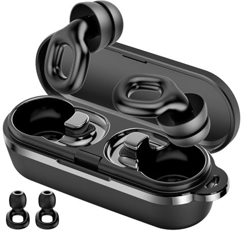 Ohrstöpsel zum Schlafen, 36 dB, aus Silikon, geräuschdämpfend, mit einzelnen/doppelten Ohrstöpseln, für Schlaf, Konzentration, Geräuschempfindlichkeit und Reisen, 7 Paar in S/M/L, dunkelschwarz