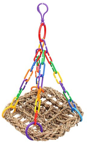 Swing Loro - Swing Periquito, Hamac à Marine | Jouet pour mâcher des Oiseaux résistants aux piqûres avec réseau d'escalade avec Boucle Fixe avec chaîne de Couleurs pour Les perruches