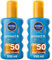 NIVEA SUN Spray solaire Protect & Bronze FPS 50 (1 x 200 ml), crème solaire avec activateur de bronzage, protection solaire à la formule légère et non grasse (Lot de 2)