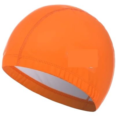RUWLFE Gorro Natacion Gorro de natación Impermeable, Gorro de Piscina de Color sólido, elástico, Protege Las Orejas, Pelo Largo, Gorro de Buceo, 2 uds.(Orange)