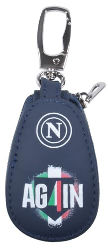 SSC Napoli 124019 Schlüsselanhänger aus Leder, Kollektion Enzo Castellano, offizielles Produkt