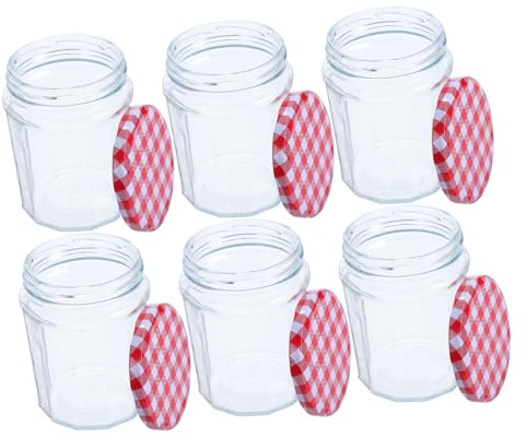 ABOOFAN 6PCS Glass Jars with Airtight Sealing Lids Clear Storage Containers for Pickling Jam Coffee Spices Candy Multipurpose Kitchen Preservation