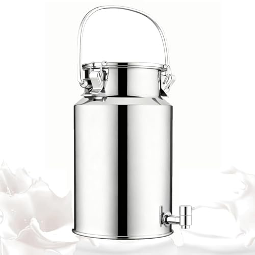 Bidon INOX avec Robinet 3l/5l/10l/15l Bidon a Lait Aluminium De Transport De Lait De Ferme Bidon De Baratte GH,liters-3L