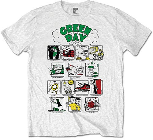 Green Day Men's Dookie RRHOF T-Shirt, White (White White), Small (Size:Small)