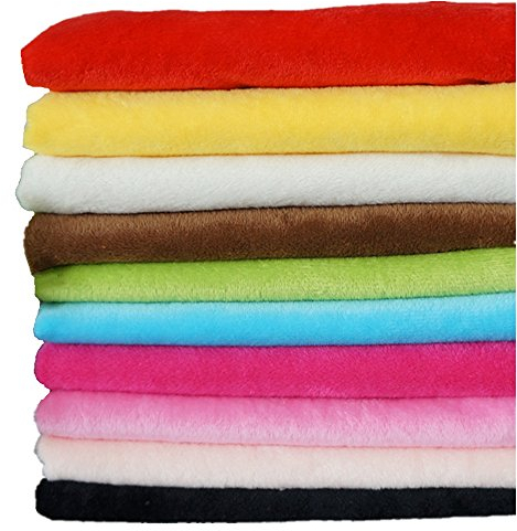RayLineDo® 10 STÜCKE 50 * 50 cm Einfarbig Gestrickte Panne Samt Stoff Anti Pille Stoff Patchwork Polyester Fleece Tuch Für DIY Nähen Handgemachte Puppen