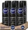 NIVEA MEN Deep Spray 6 x 150 ml Deodorant mit Aktivkohle angereichert für bis zu 72h Schutz, Deodorant Antitranspirant Spray mit holzigem Duft