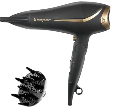 BEPER 40.404 Seche Cheveux 2200 W - Seche Cheveux Silencieux Diffuseur et Concentrateur Inclus