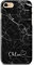 iCaseDesigner Personalised Marble Glitter Flowing Name with Heart Phone Case for Apple iPhone X/XS - 20. Black and White Marble Name