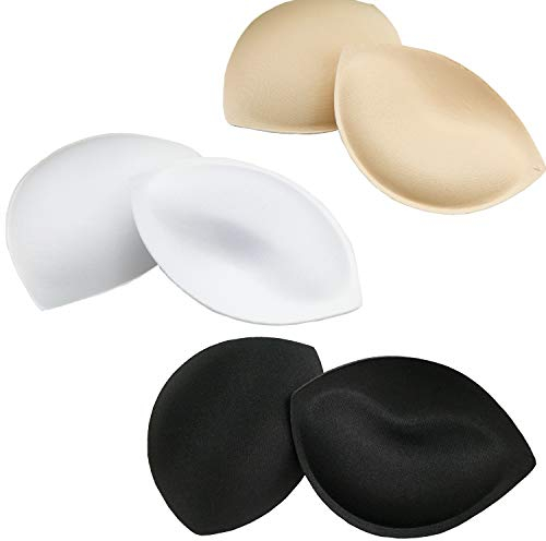 3 Pack Almohadillas para Sujetador, Rellenos Extraíbles para Bikinis, Sujetador Deportivo Push-up Semicírculo para Copa B/C (FR/ES, Letras, Talla única, Regular, Regular, 3 Colores Grueso)