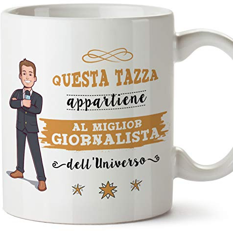 (Tasse in Italienisch) Journalist (Mann) 350 ml besten der universum