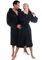 Badrock - Kapuzen-Bademantel mit Namen Bestickt - Schwarz - Baumwolle - Herren und Damen - mit Stickerei - Personalisiert (L/XL) - SKU 642