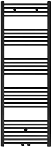 Belrad® Badheizkörper mit Mittelanschluss - Moderner Handtuchheizkörper aus Qualitätsstahl - Schwarz pulverbeschichtet - Wandmontagefähig & wasserbetrieben - Robuste & langlebige Badezimmer Heizung