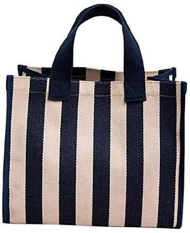 Handtasche, gestreift, weiß und blau, Strand, Handtasche, Brillabenny MEDIUM BIANCO E BLU