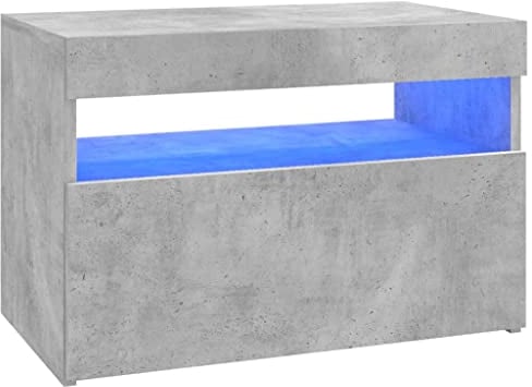 vidaXL Mueble para TV con Luces LED Soporte Mobiliario Aparador Estante Salón Sala de Estar Dormitorio Decoración Gris Hormigón 60x35x40 cm
