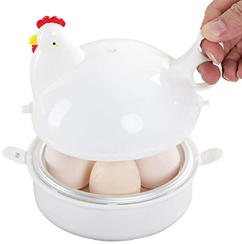 Otherway Cuiseurs À Œufs - Cuiseur Oeuf Micro Ondes, Cuiseur À Œufs Rapide en Forme De Poule, Cuiseur À Œufs pour Micro-Ondes, Coquetiers De 4 Oeufs en Forme De Poulet Four Micro-Ondes, 01