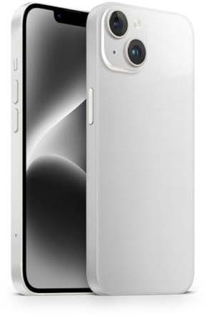 TF Skins passend für iPhone 13 Skin Schutzfolie für die Rückseite und Seiten in edler Optik inkl. Kameraschutz Schutz vor Kratzern (Weiß Glänzend)